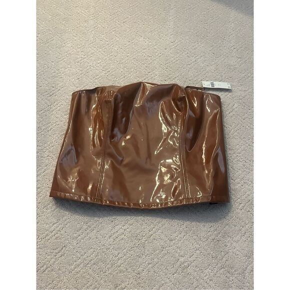 NWT Anthropologie Faux Leather Tube Top - Picture 5 of 11